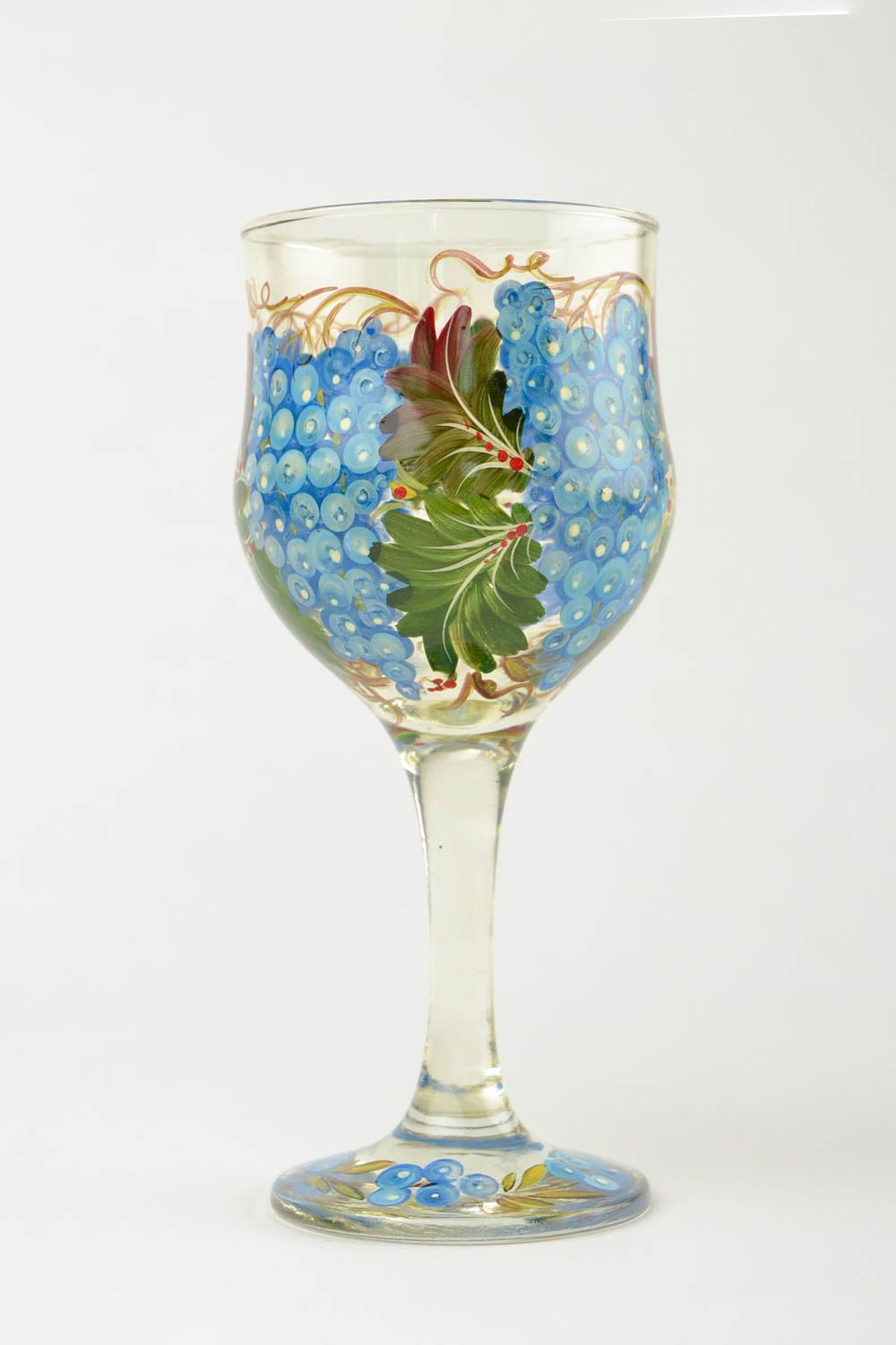 Wein Glas handgefertigt Designer Glas ausgefallenes Geschenk schön bemalt foto 5