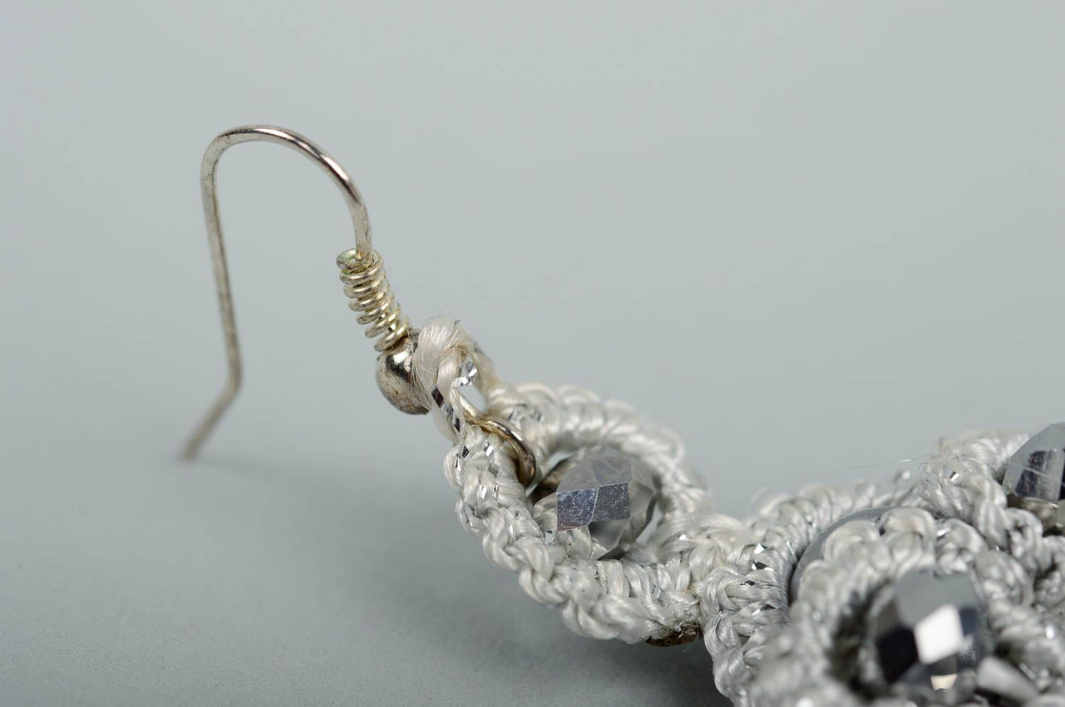 Stylish handmade beaded earrings woven lace earrings accessories for girls photo 2