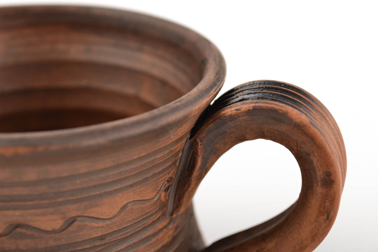 Глиняная чашка ручной работы керамическая чашка 175 мл чашка из глины для чая фото 3