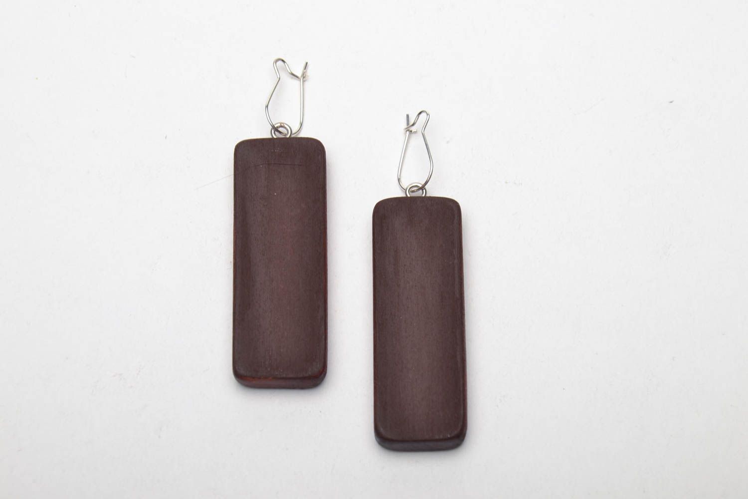 Wooden earrings with charms photo 4