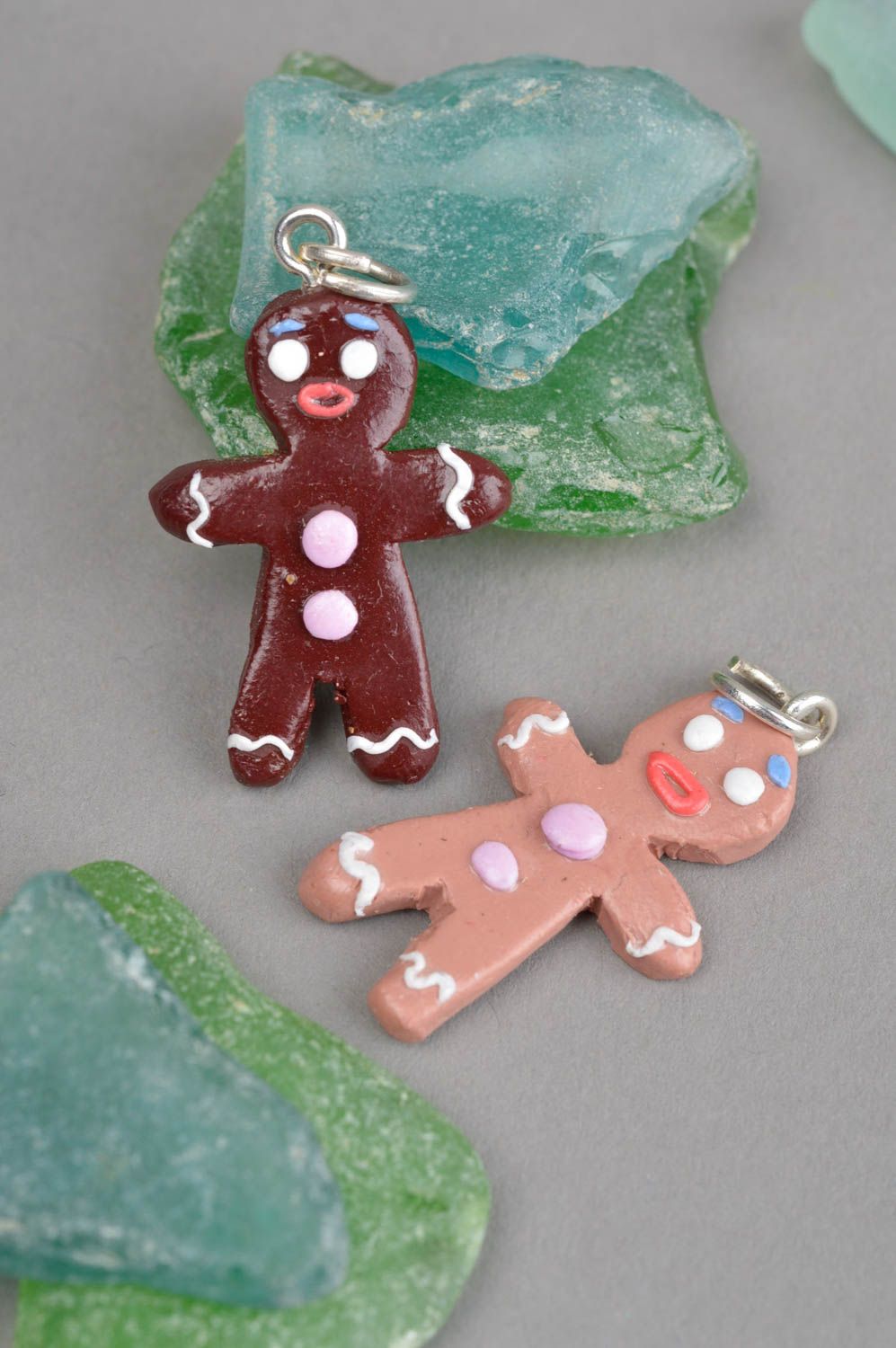 Handmade Schmuck Anhänger Accessoire für Frauen Designer Schmuck Gingerbread Men foto 1