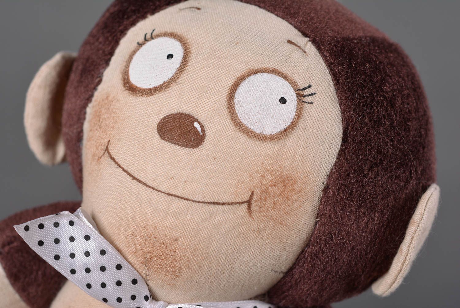 Handmade Kuscheltier Affe knuddelig Stoff Spielzeug Geschenk für Kinder  foto 2