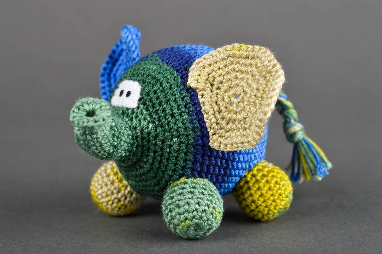 Buntes Stoff Kuscheltier handmade Elefant Spielzeug Geschenk für Kinder schön foto 2