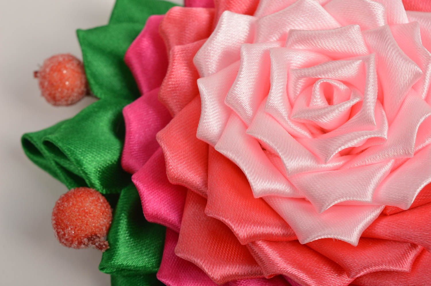 Beautiful handmade kanzashi flower jewelry making supplies DIY brooch gift ideas photo 4