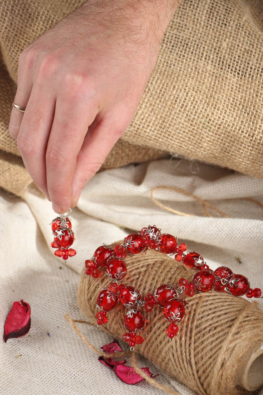 Ensemble de bijou de perles de rocaille fait main photo 5