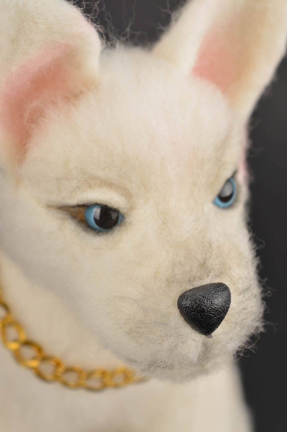 Muñeco de fieltro hecho a mano juguete original regalo especial Perro blanco foto 2