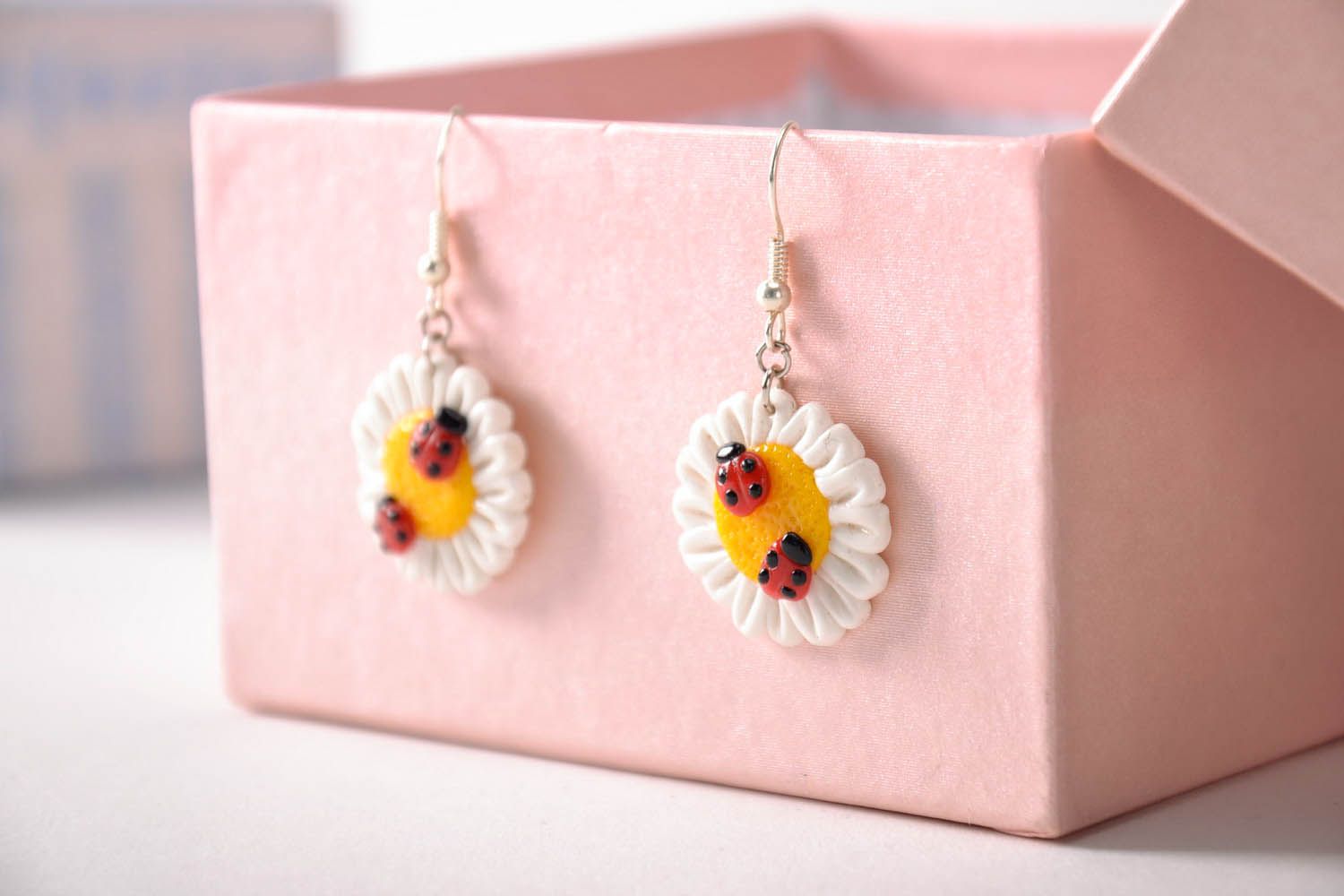 Beautiful earrings made of polymer clay photo 3