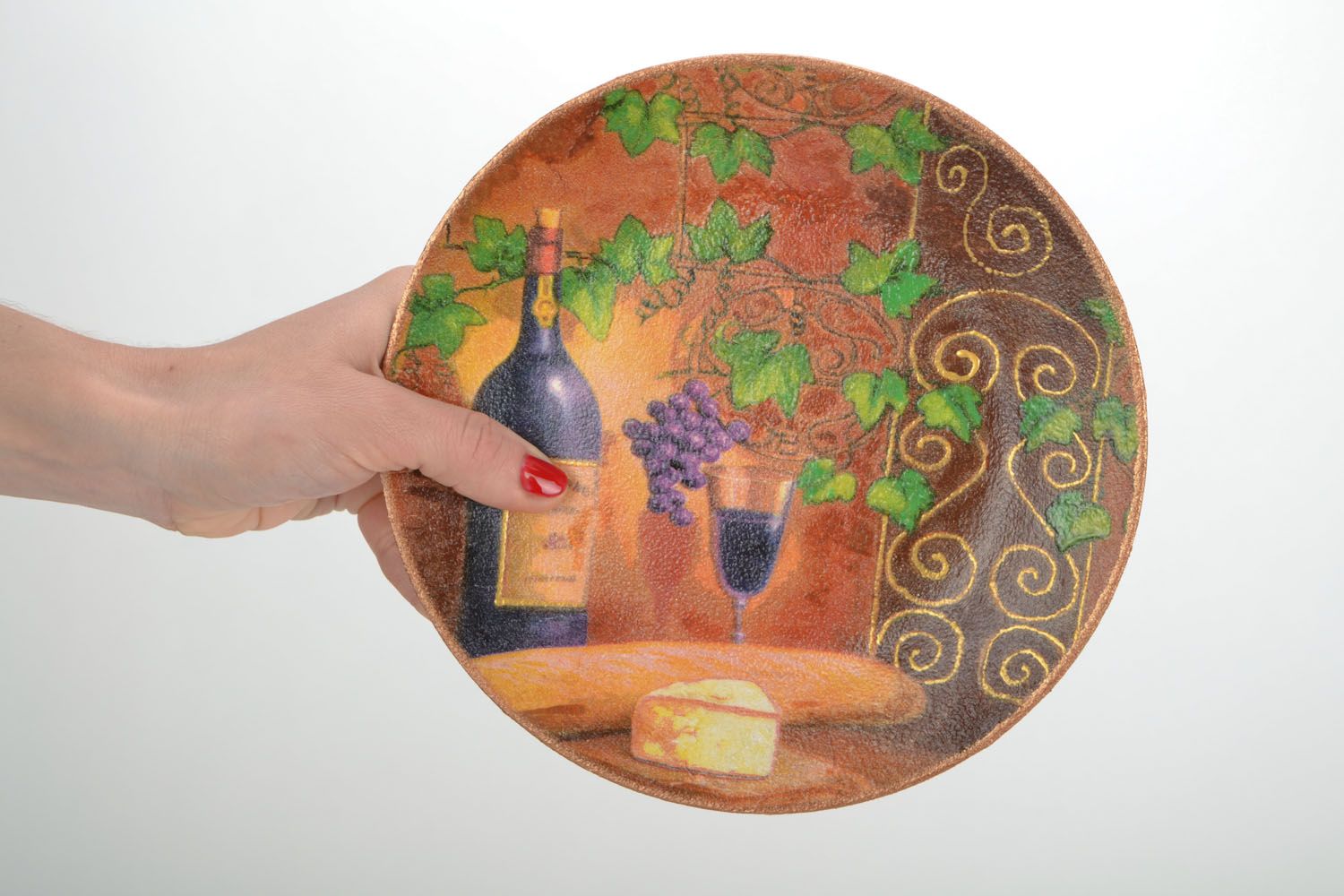 Decorative plate Wine photo 2