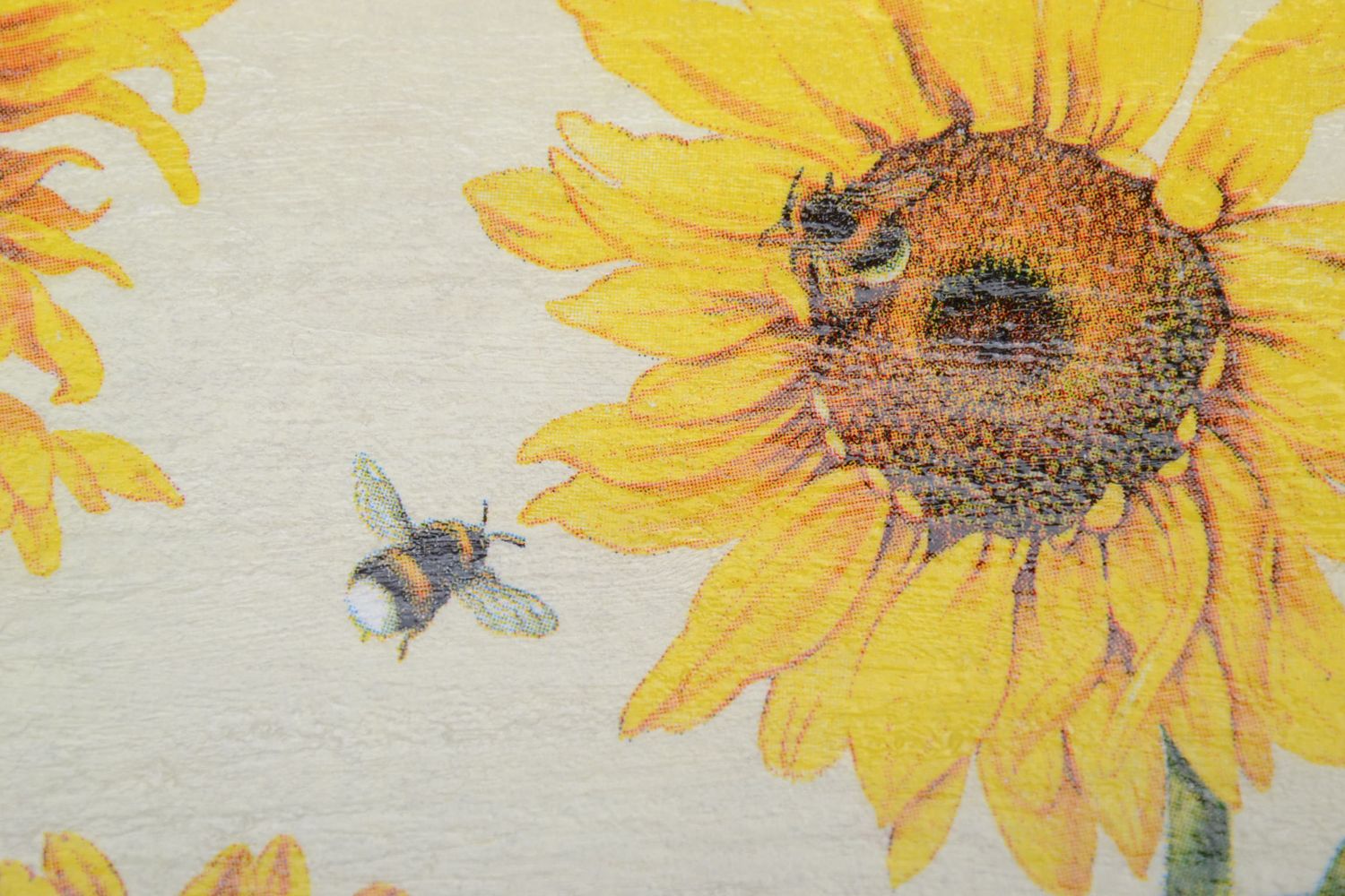 Handmade decoupage wall panel Sunflowers photo 3