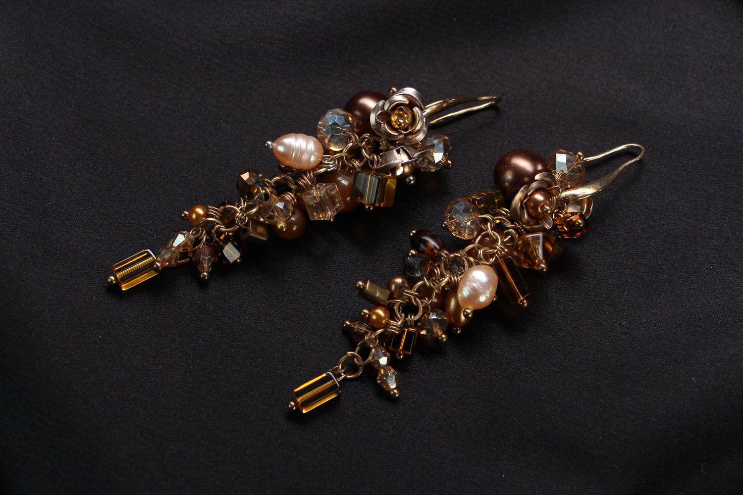 Homemade earrings with jasper photo 1