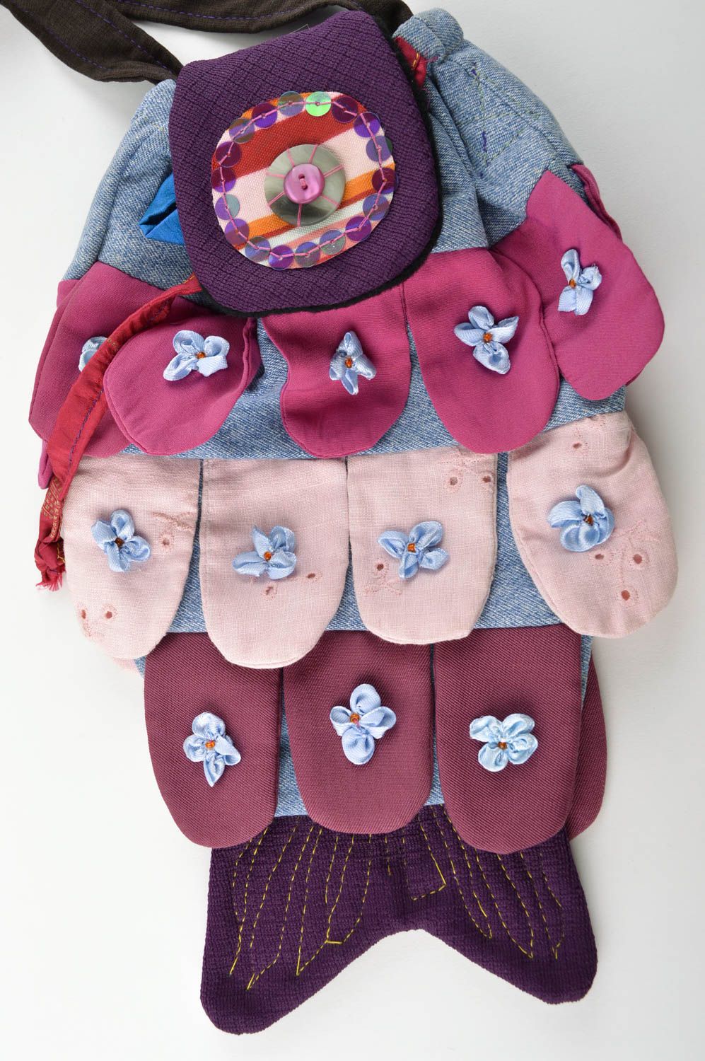 Handmade unusual textile bag stylish female cute bag bright summer accessory photo 2