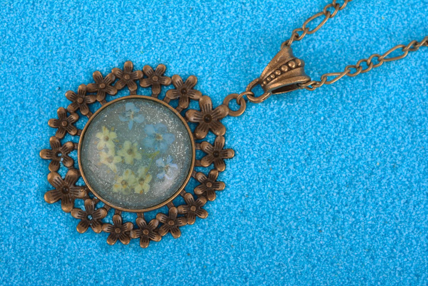 Handmade pendant unusual pendant epoxy jewelry designer accessory gift for her photo 1