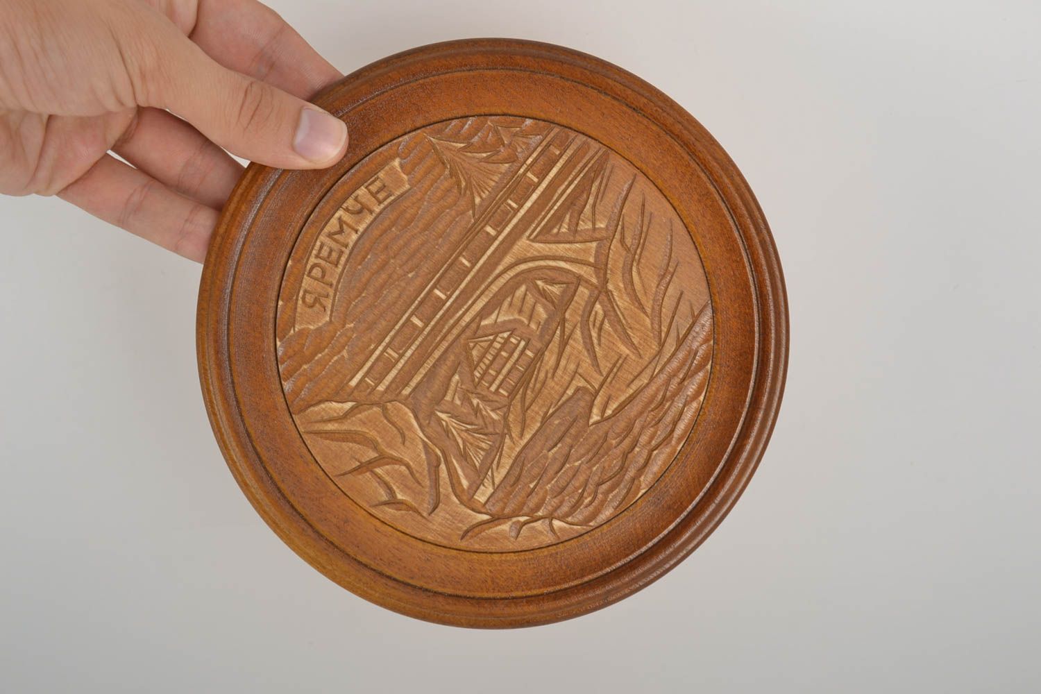 Wood wall decor handmade decorative plate wooden plate wall hanging gift ideas photo 5