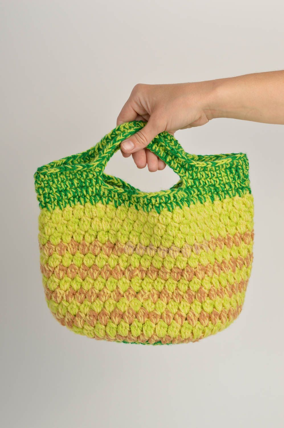 Сумка ручной работы женская сумка крючком красивая сумка маленькая желтая фото 2