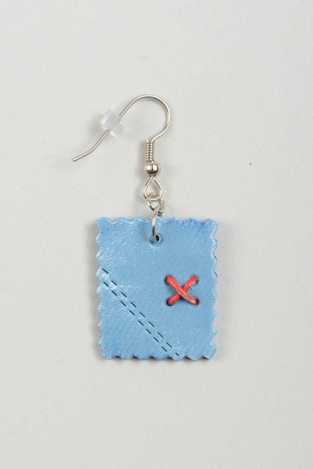 Handmade blaue quadratische Schmuck Ohrringe Polymer Schmuck Accessoire für Frau foto 3