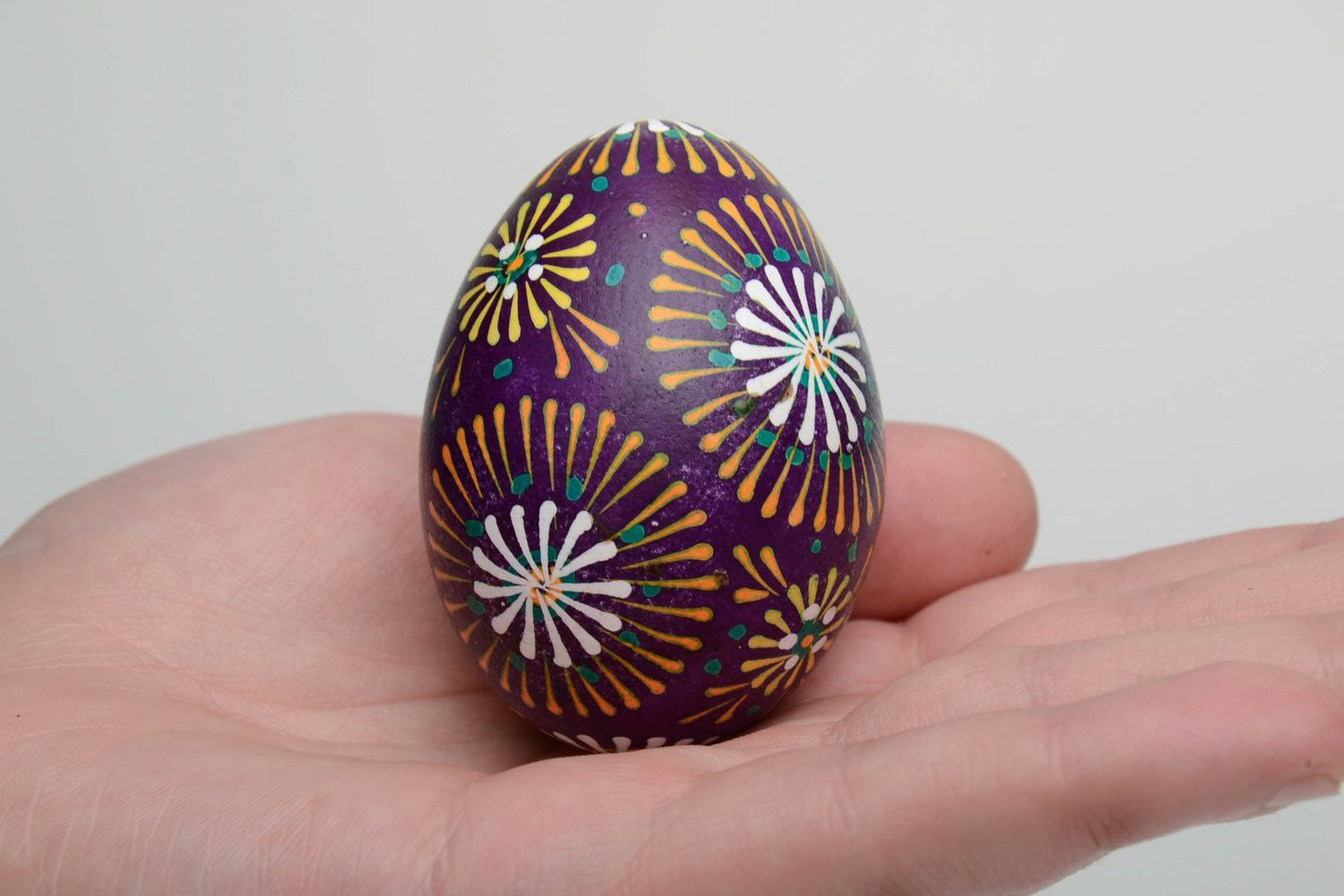 Painted egg with Lemkiv symbols photo 5