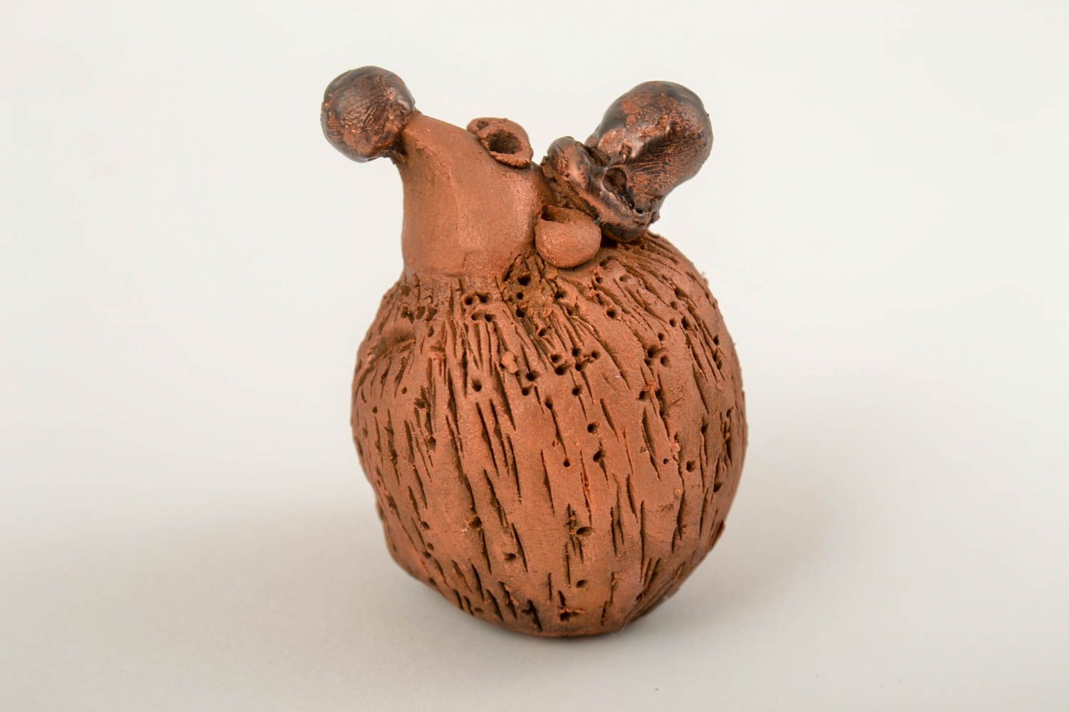 Keramik Deko handmade Figur aus Ton Tier Statue Igel Miniatur Figur ungewöhnlich foto 3