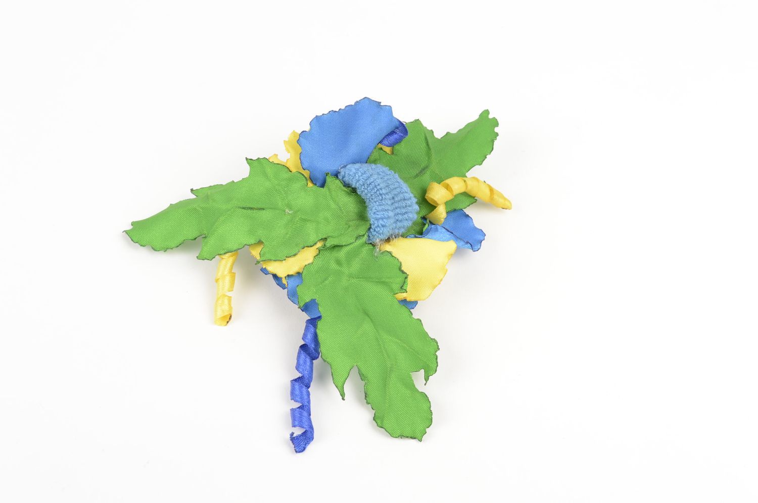Handmade children scrunchy flower satin ribbon accessory for girls gift idea photo 4