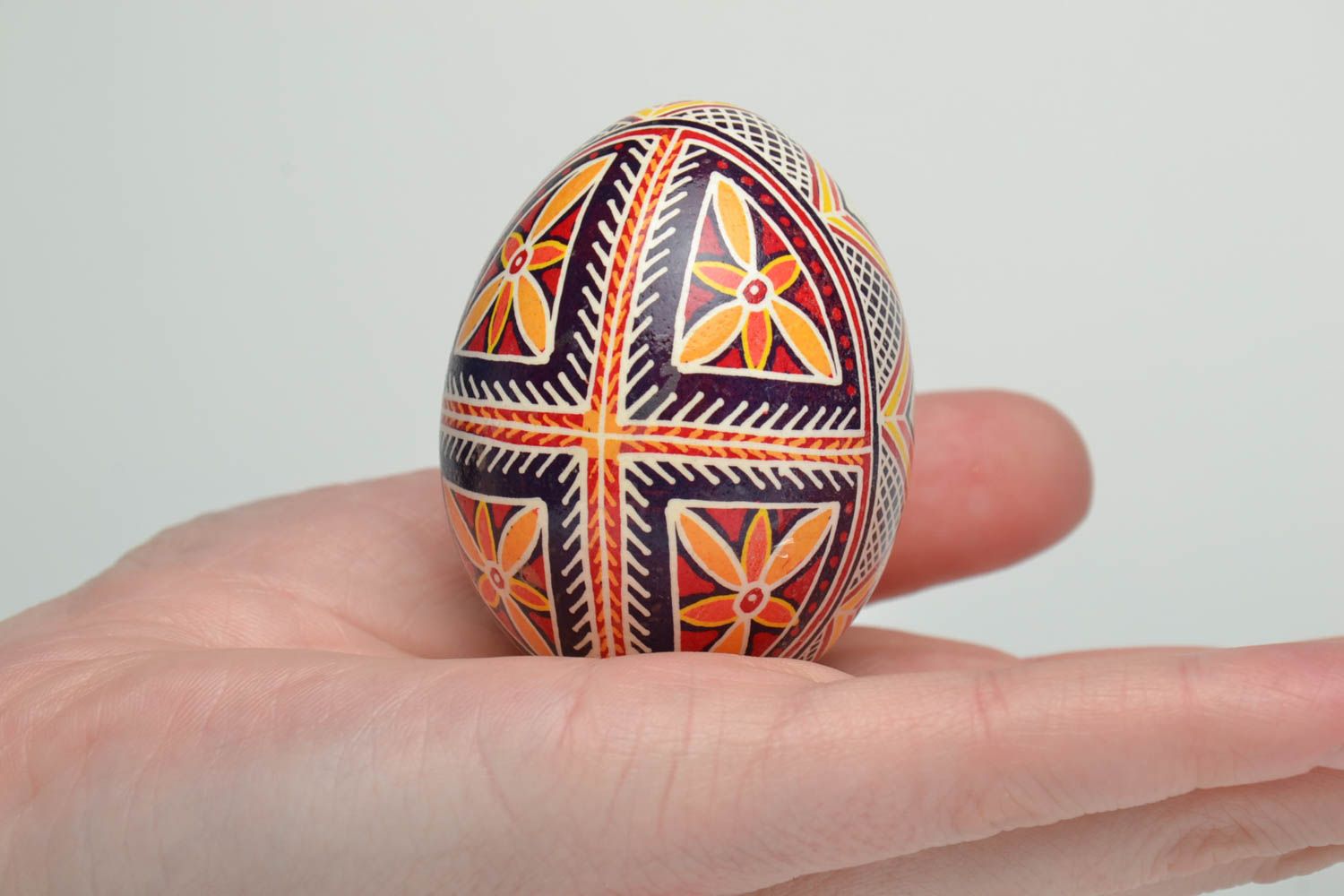 Easter egg hand painted with aniline dyes photo 5