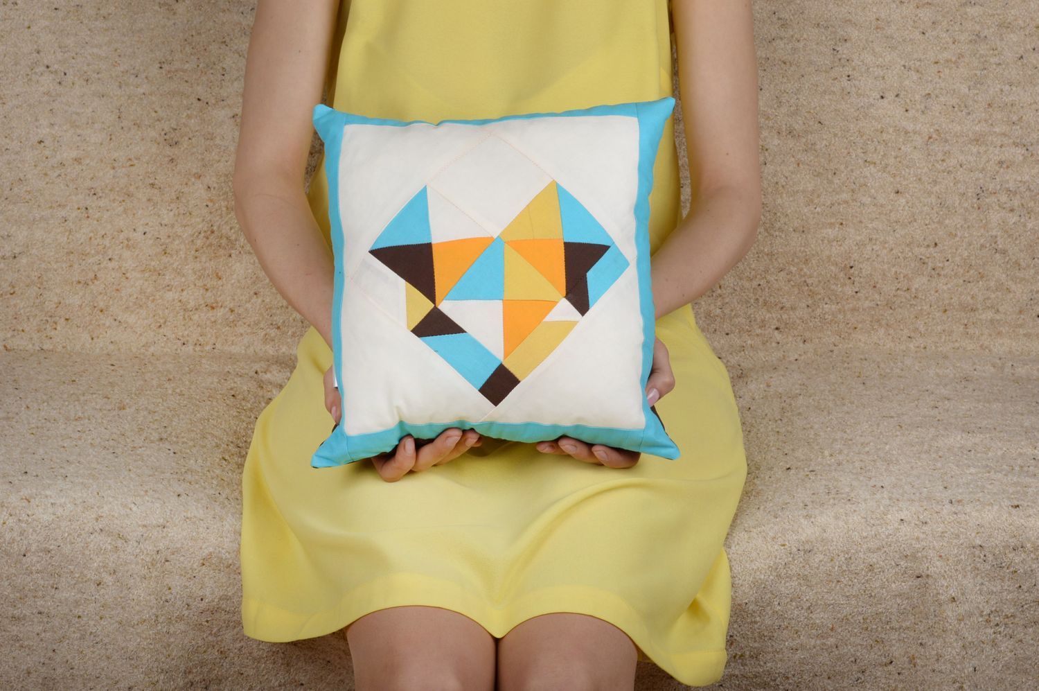 Handmade designer cute pillow unusual cotton pillow textile home decor photo 1