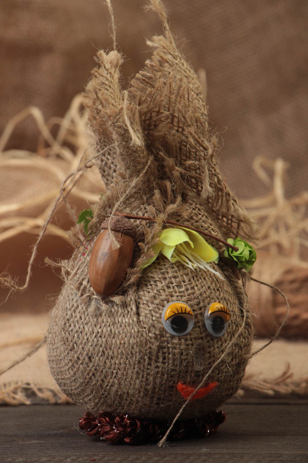 Текстильная кукла домовенок из натуральных материалов ручной работы авторская фото 1