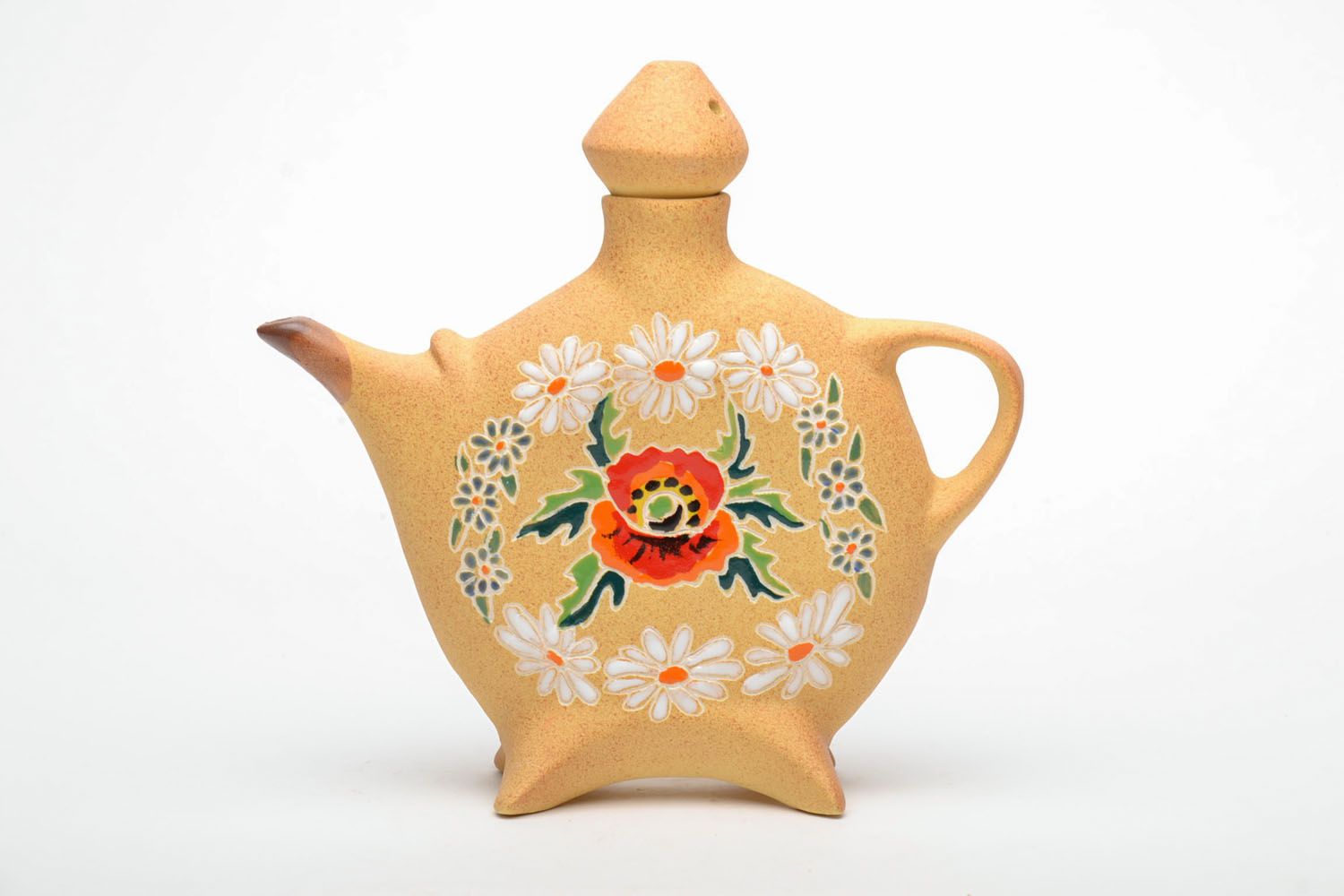 Handmade teapot with ornaments photo 2