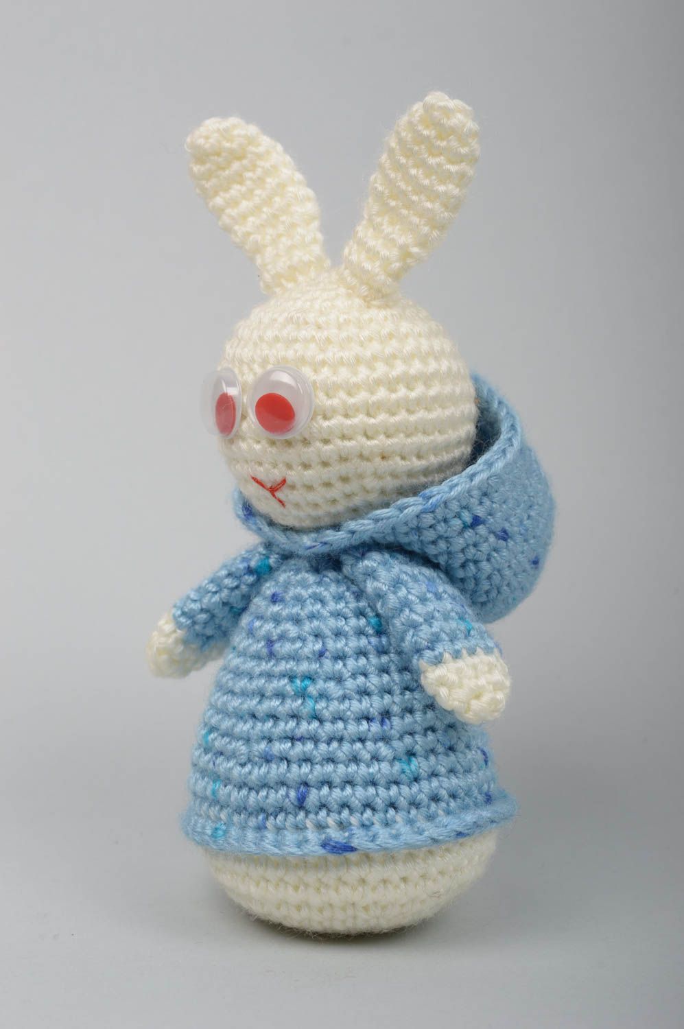 Peluche lapin Doudou fait main tricoté au crochet en coton Cadeau enfant photo 2