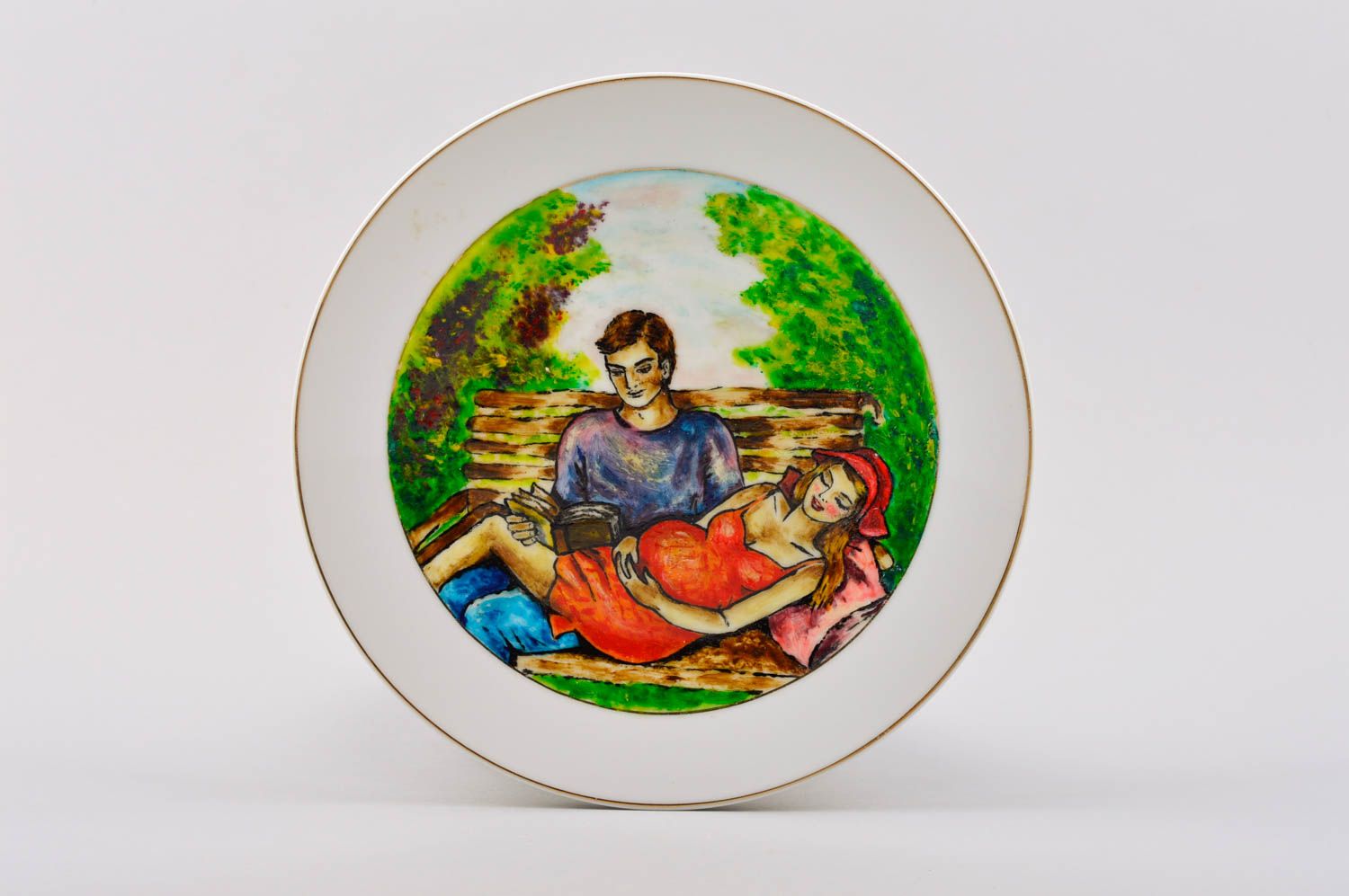Сувенирная тарелка ручной работы декор на стену круглая декоративная тарелка фото 2