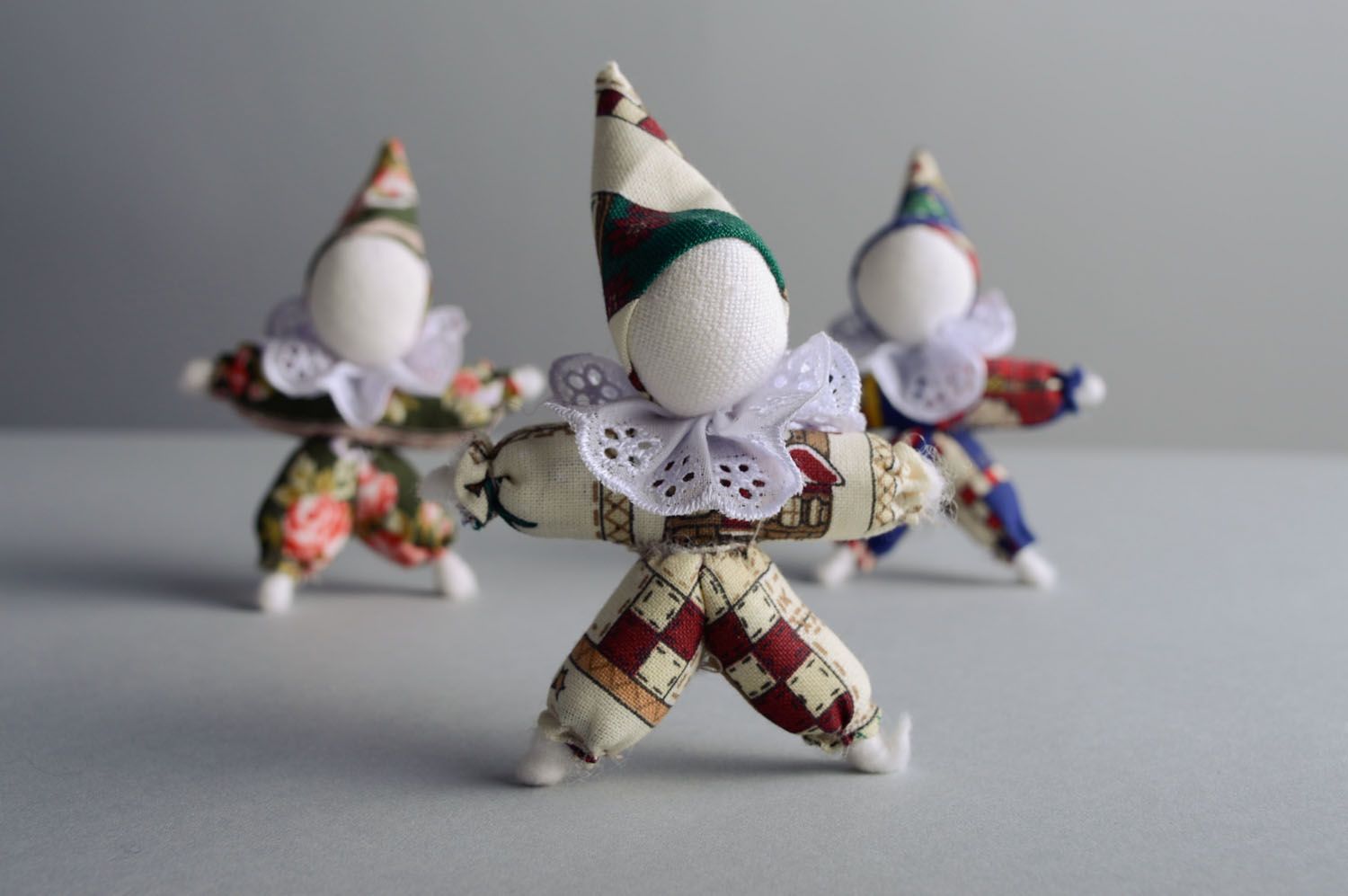 Handmade textile toy Harlequin photo 3