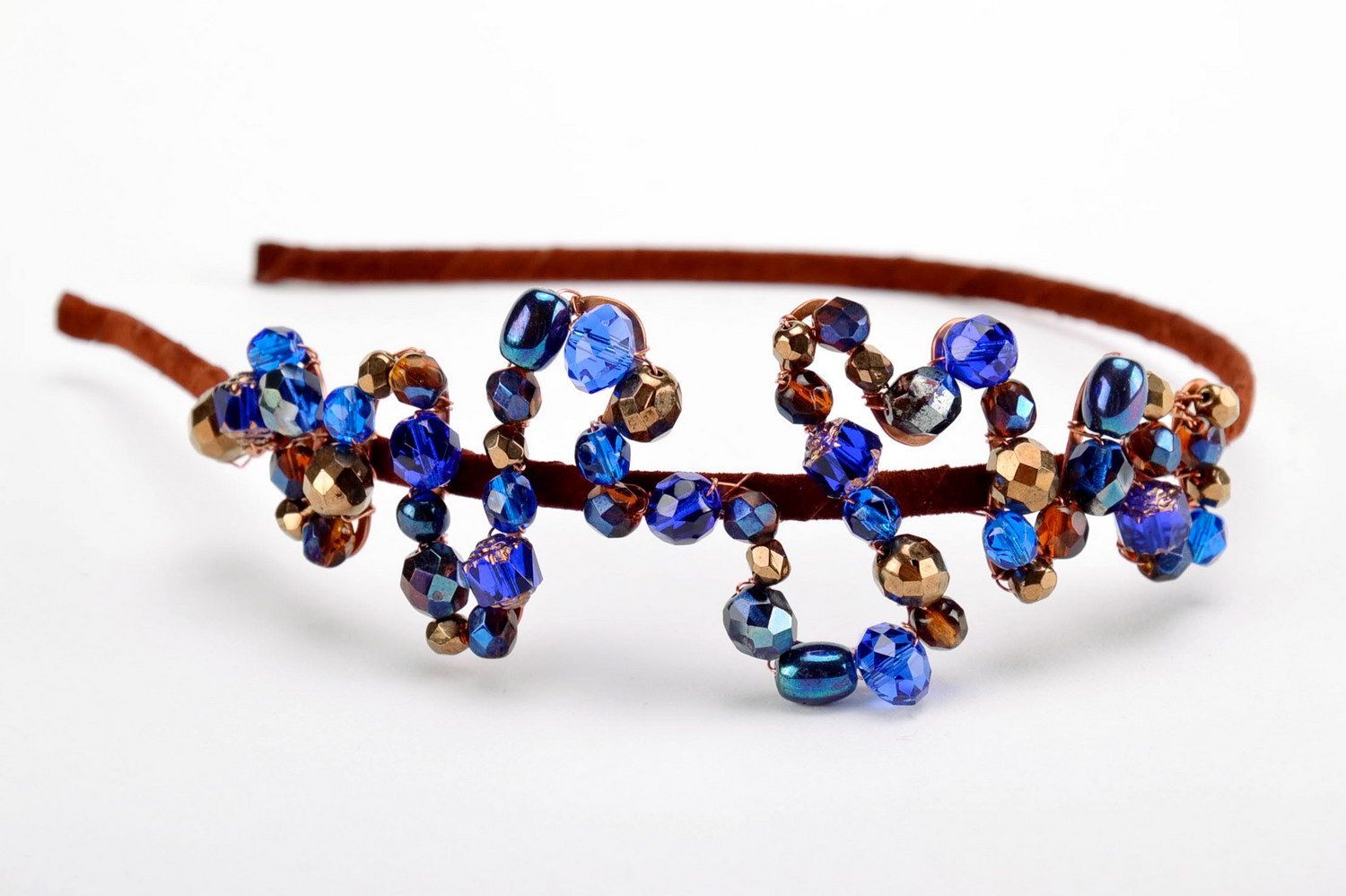 Corona para cabello con cristales checos Hada en azul foto 2