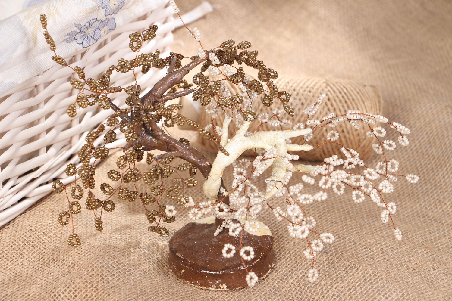 Albero decorativo di perline fatto a mano decorazione d'interni idea regalo foto 4