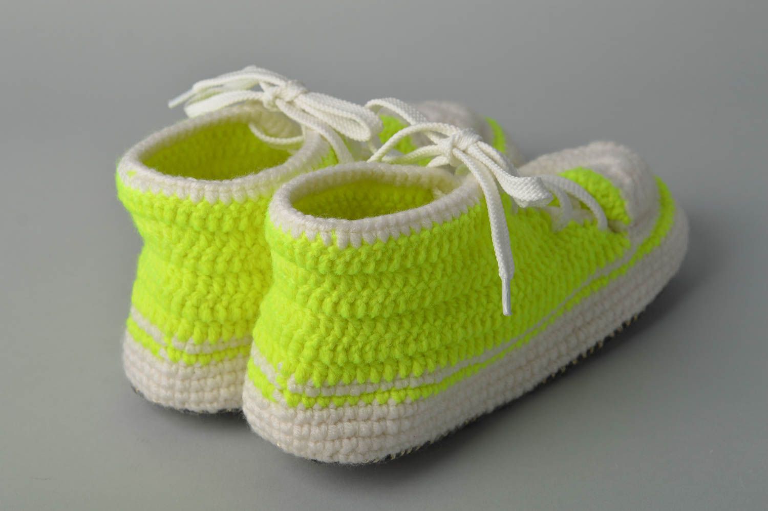 Pantoufles tricot Chaussons fait main citron jaune Accessoire homme design photo 3