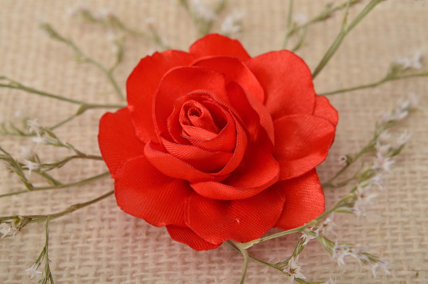 Заколка брошь украшение ручной работы украшение трансформер красная роза фото 1