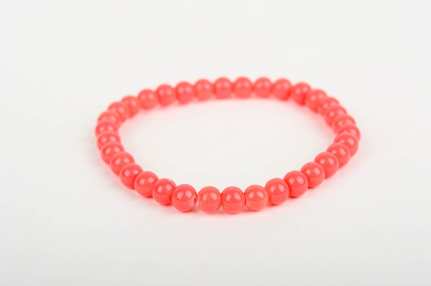 Simple style red beads everyday elastic bracelet for teen girls photo 4