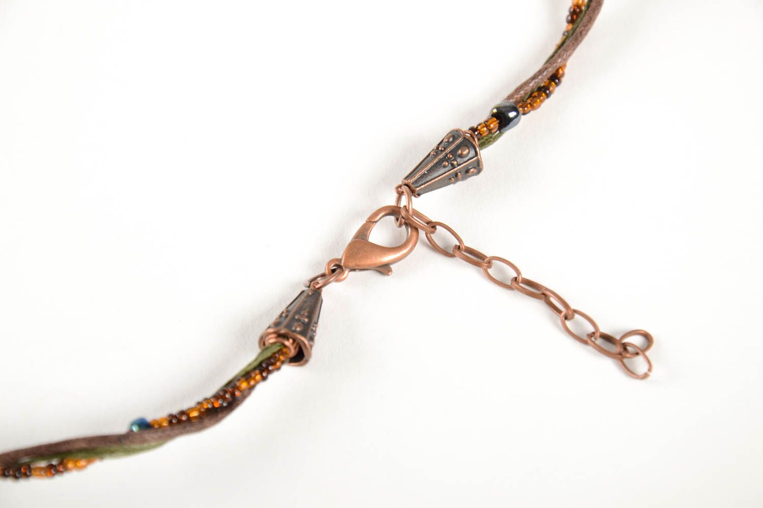 Hadmade Damen Halskette exklusiver Schmuck originelles Geschenk schön Kupfer  foto 5