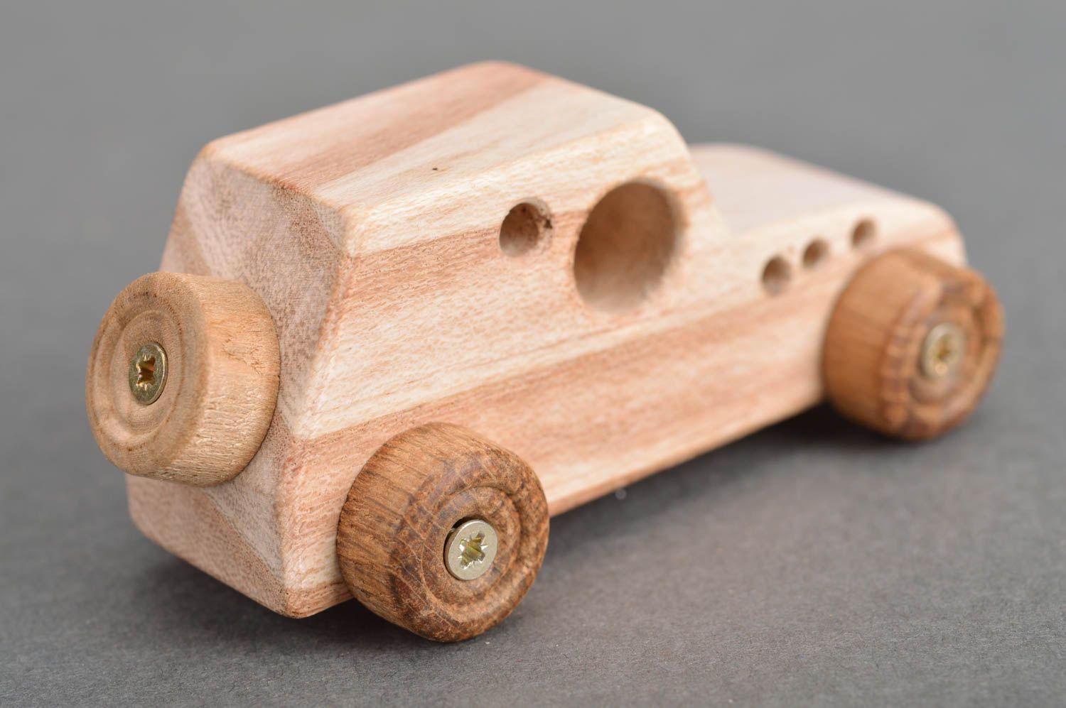 Beautiful unusual handmade eco wooden toy car for children over 6 years old photo 5