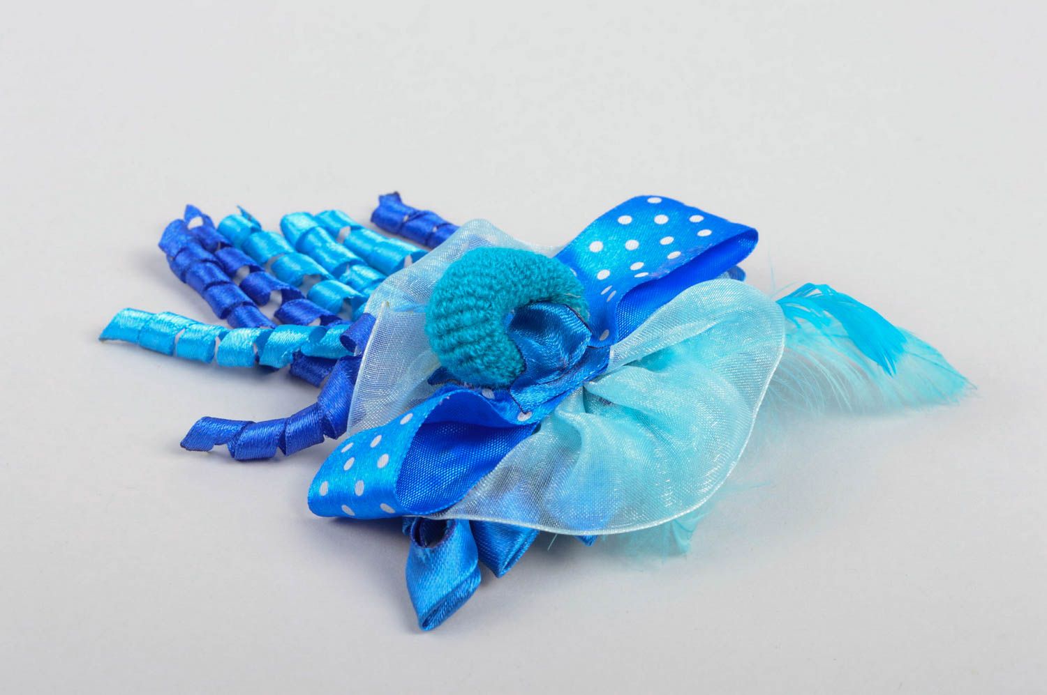 Handmade Schmuck blauer Blumen Haargummi schöner Mädchen Haarschmuck stilvoll foto 4