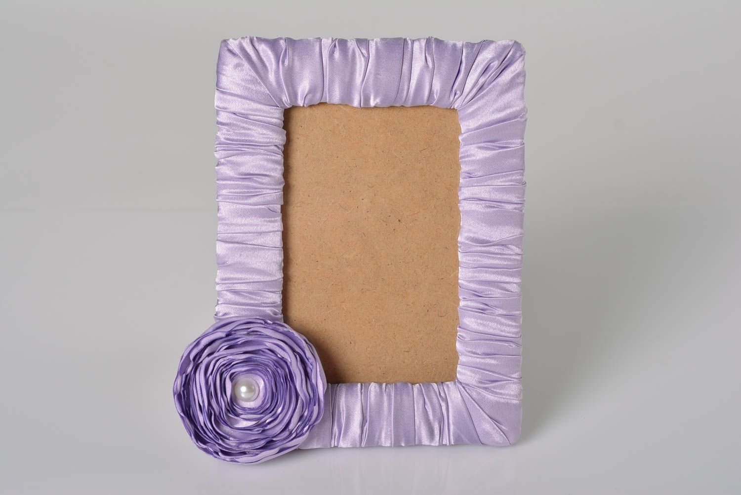 Rahmen für Fotos handmade Deko Bilderrahmen aus Stoff in Lavendelfarbe  foto 1
