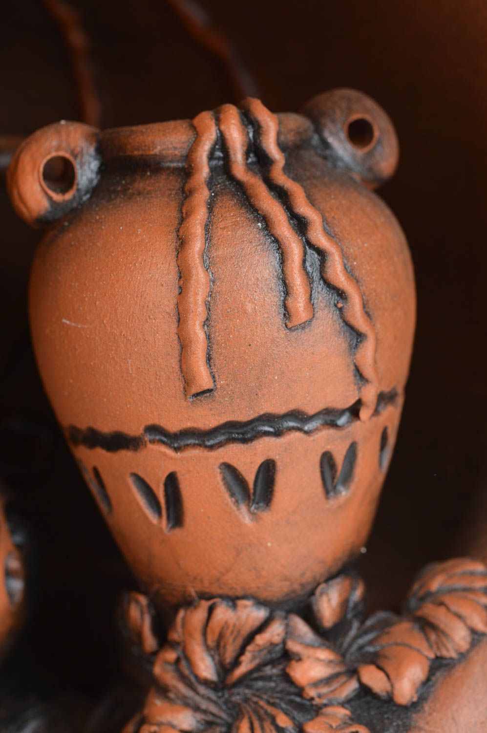 Handgemachte schöne originelle Deko Vase aus Ton ungewöhnlich für Haus Dekor foto 4