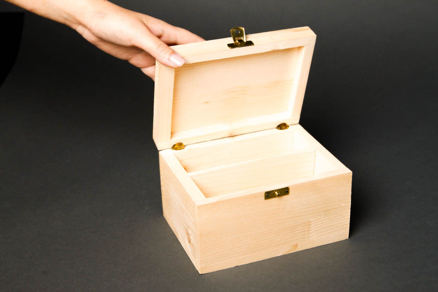 Handmade wooden blank box DIY jewelry box design art supplies handmade gifts photo 2