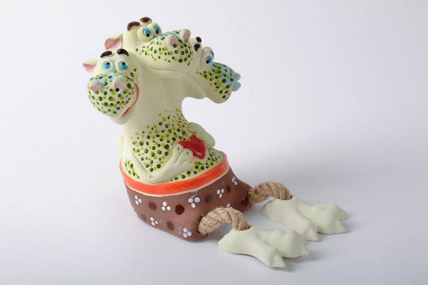 Dragone salvadanaio fatto a mano in ceramica dipinto a mano idea regalo  foto 1