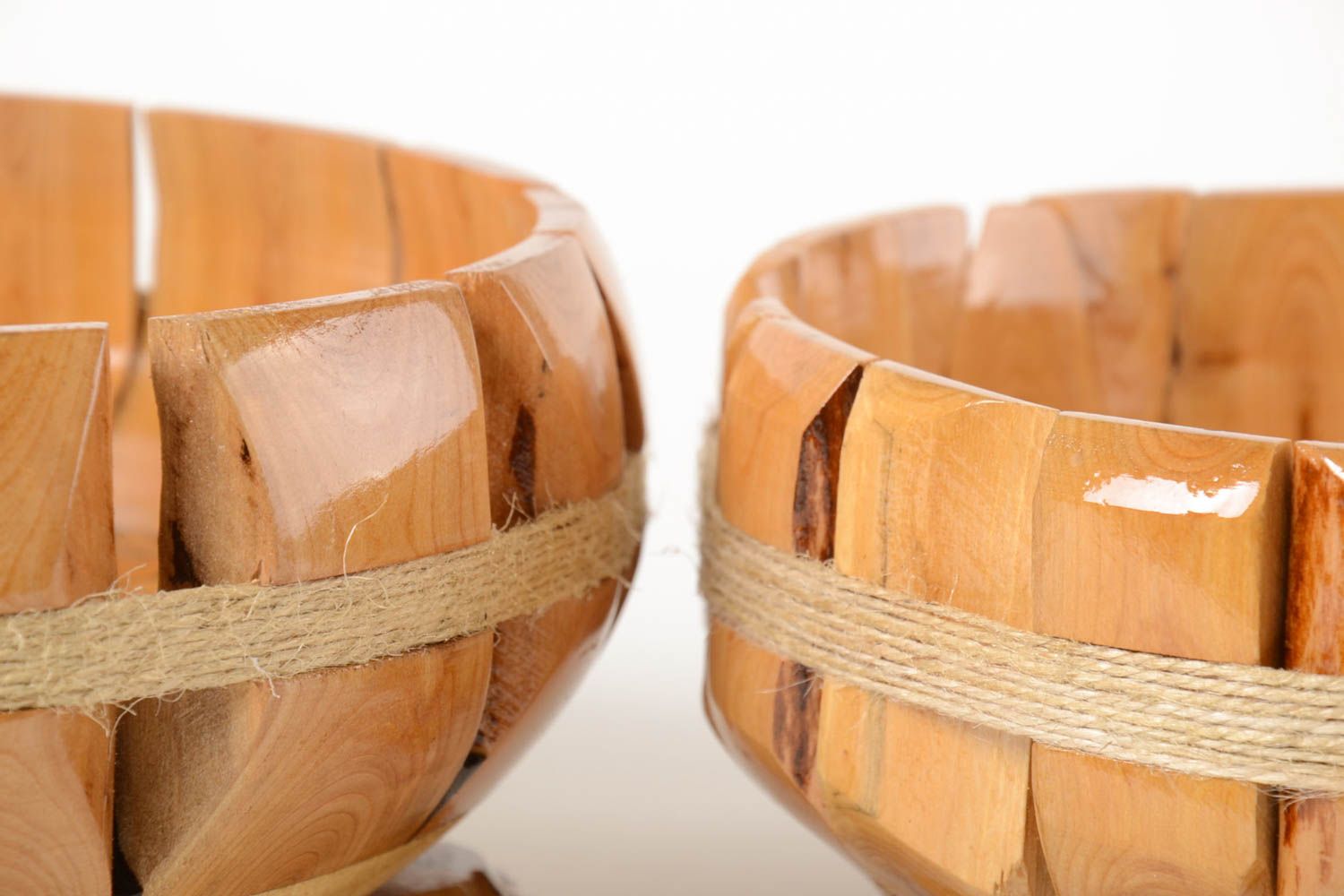 2 Bonbonnières fait main Vaisselle décorative en bois Cadeau original écolo photo 5