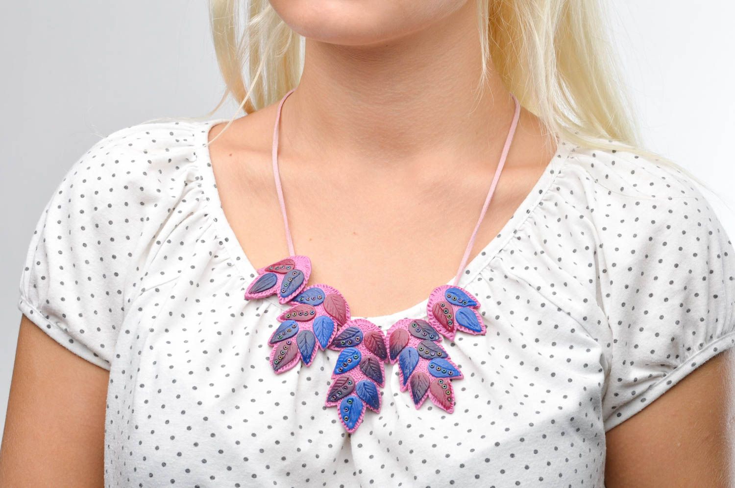 Unusual handmade necklace design plastic necklac accessories for girls photo 1