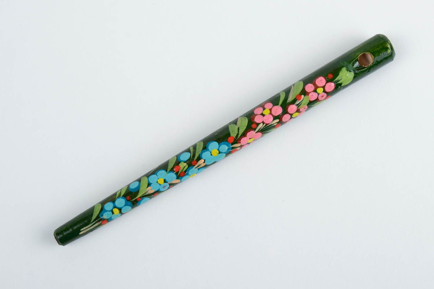 Деревянная ручка ручной работы декоративная в этно стиле с Петриковской росписью фото 3