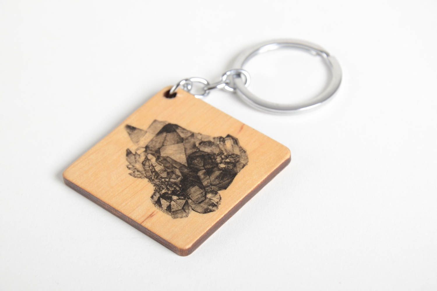 Designer keychain handmade wooden keyring key accessories gifts for guys photo 5