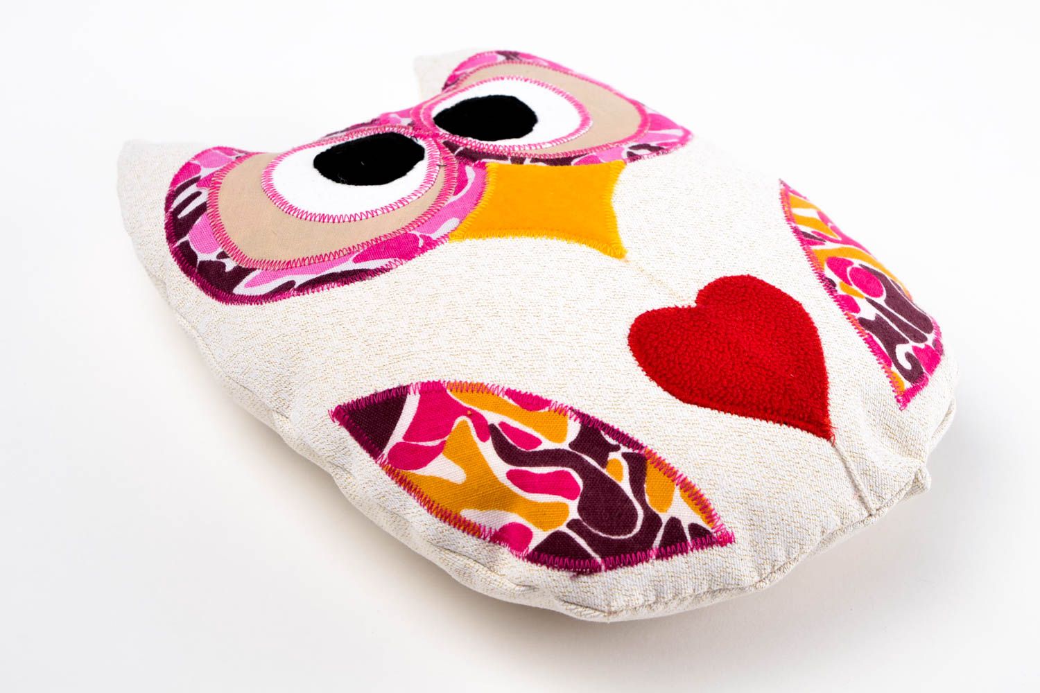 Игрушка-подушка ручной работы мягкая игрушка сова декоративная подушка светлая фото 3