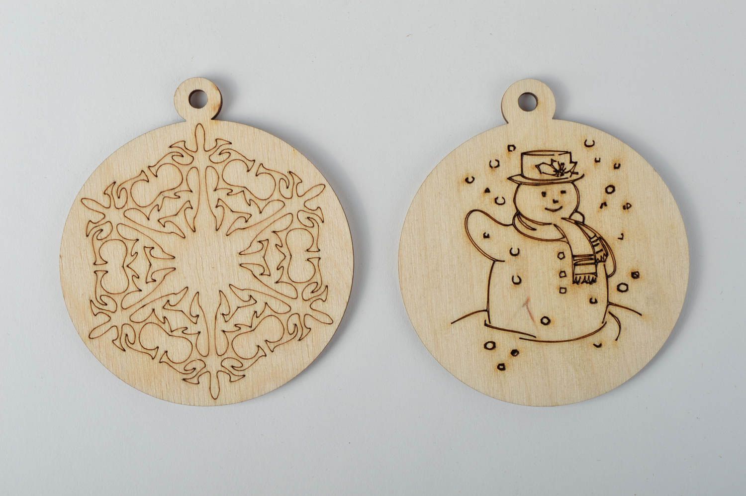 Handmade Weihnachtskugeln Rohlinge Holzartikel zum Bemalen Holz Rohlinge 2 Stück foto 2
