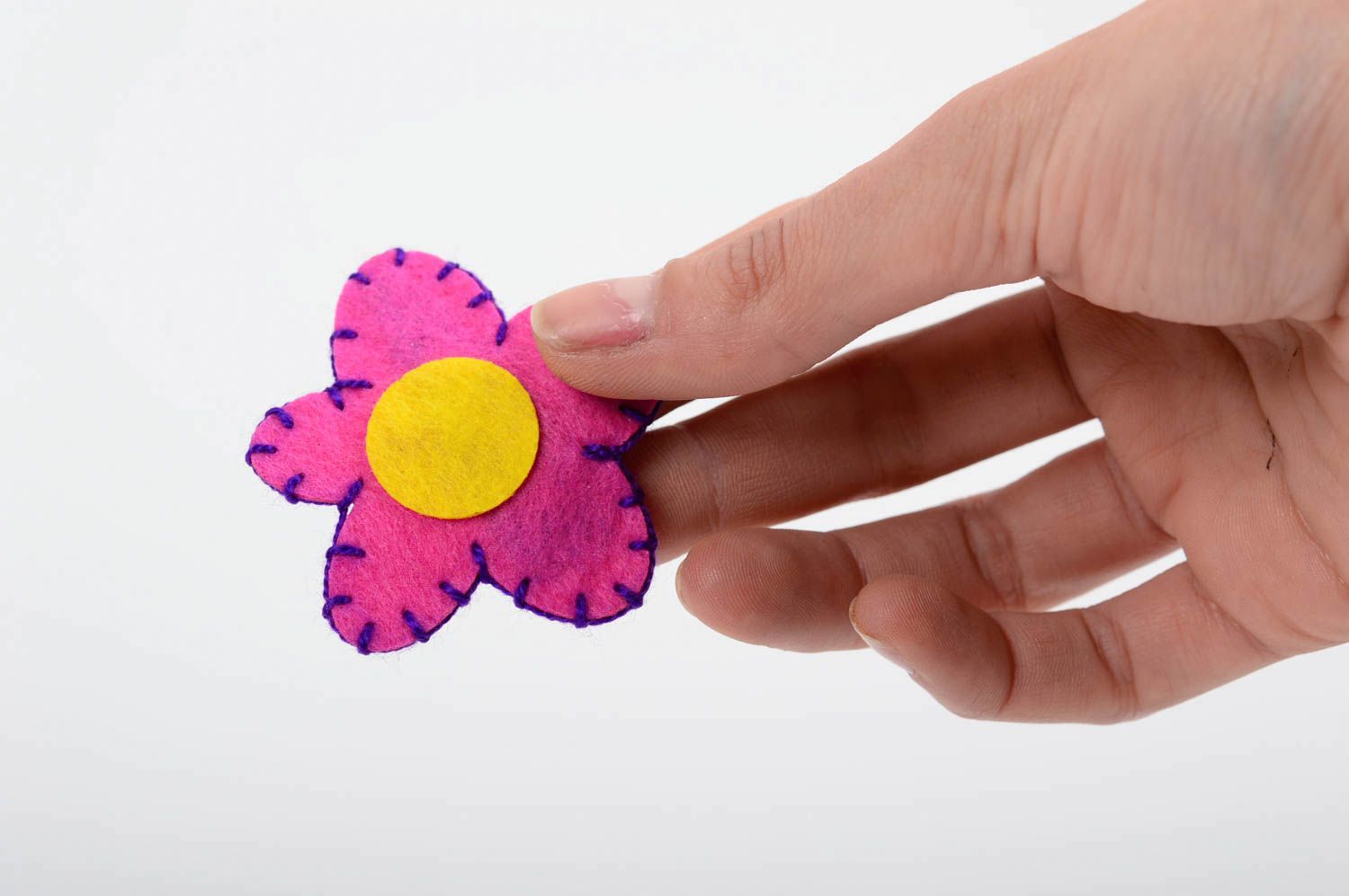 Lila Blume Haarspange handgemachter Schmuck Accessoires für Mädchen grell foto 5