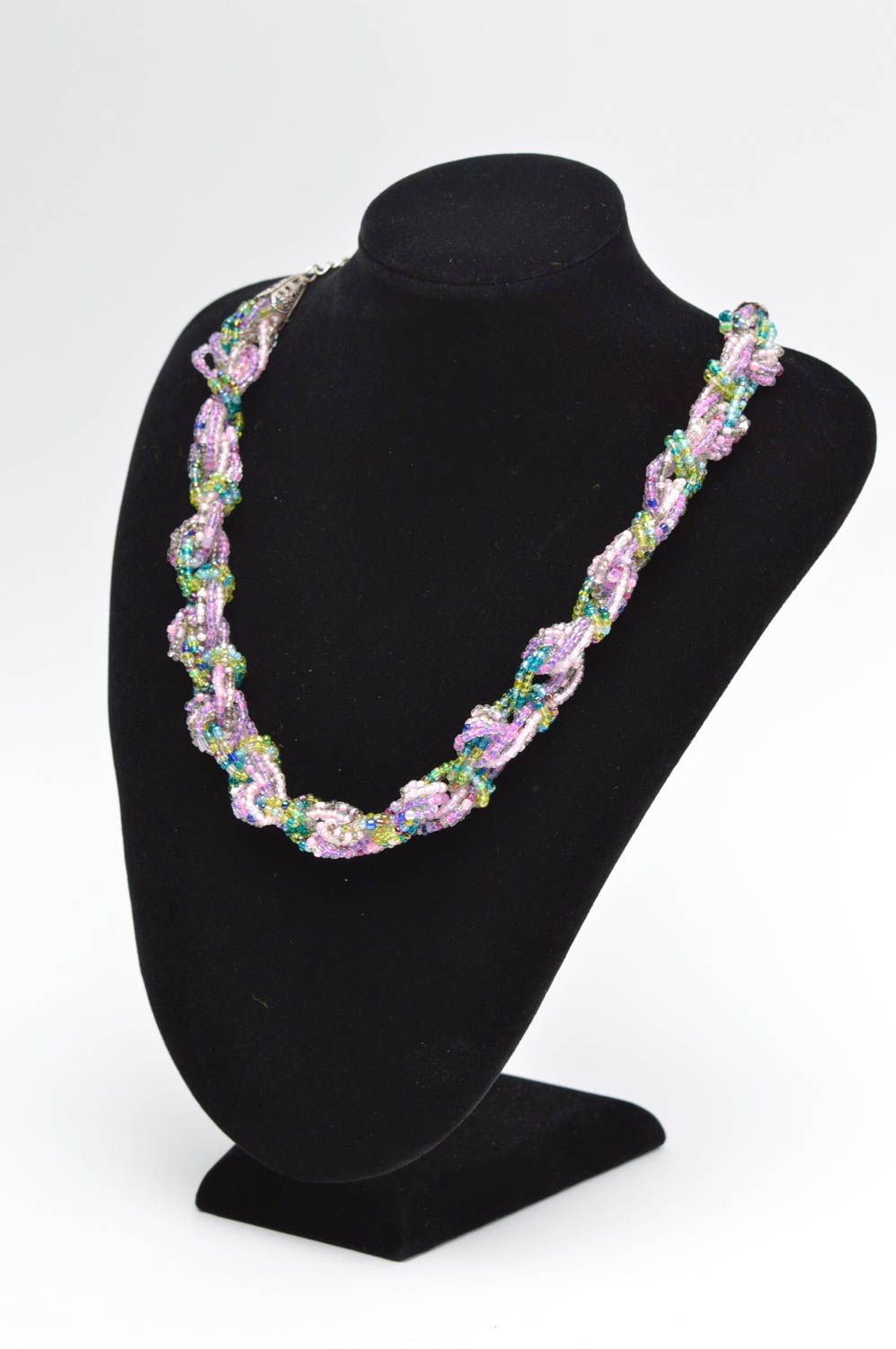 Collier en perles de rocaille Bijou fait main long design Cadeau pour femme photo 5