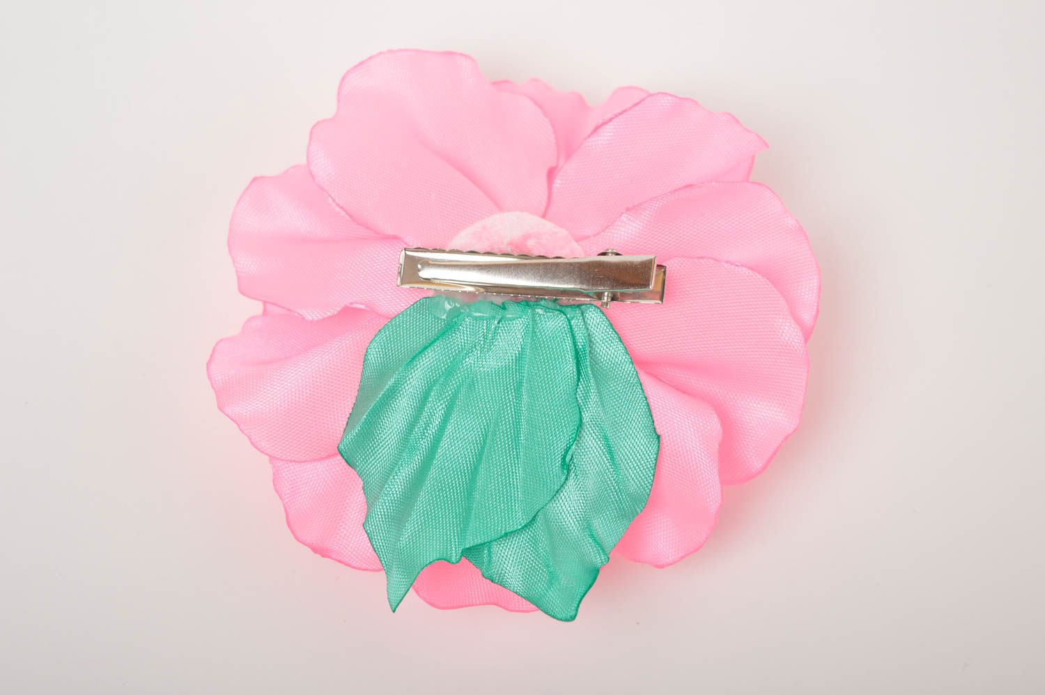 Haarspange Blume handmade Damen Modeschmuck in Rosa schönes Accessoire für Haare foto 2